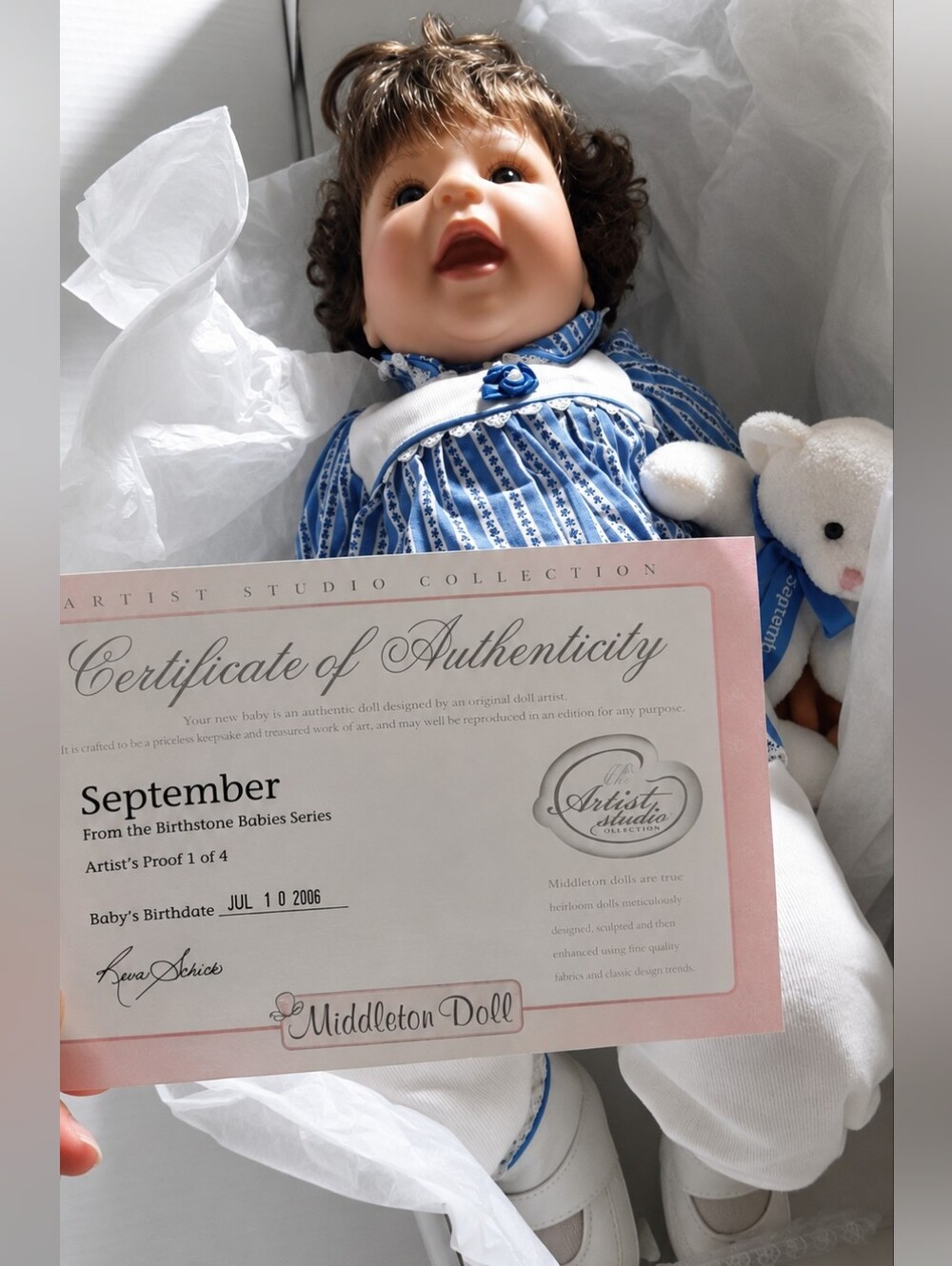Lee Middleton "September" Birthstone Babies Doll – Artist's Proof 1 of 4 w/ COA